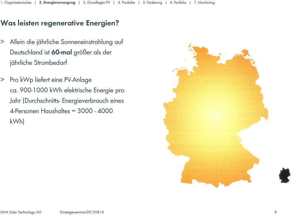 als der jährliche Strombedarf > Pro kwp liefert eine PV-Anlage PVAl ca.