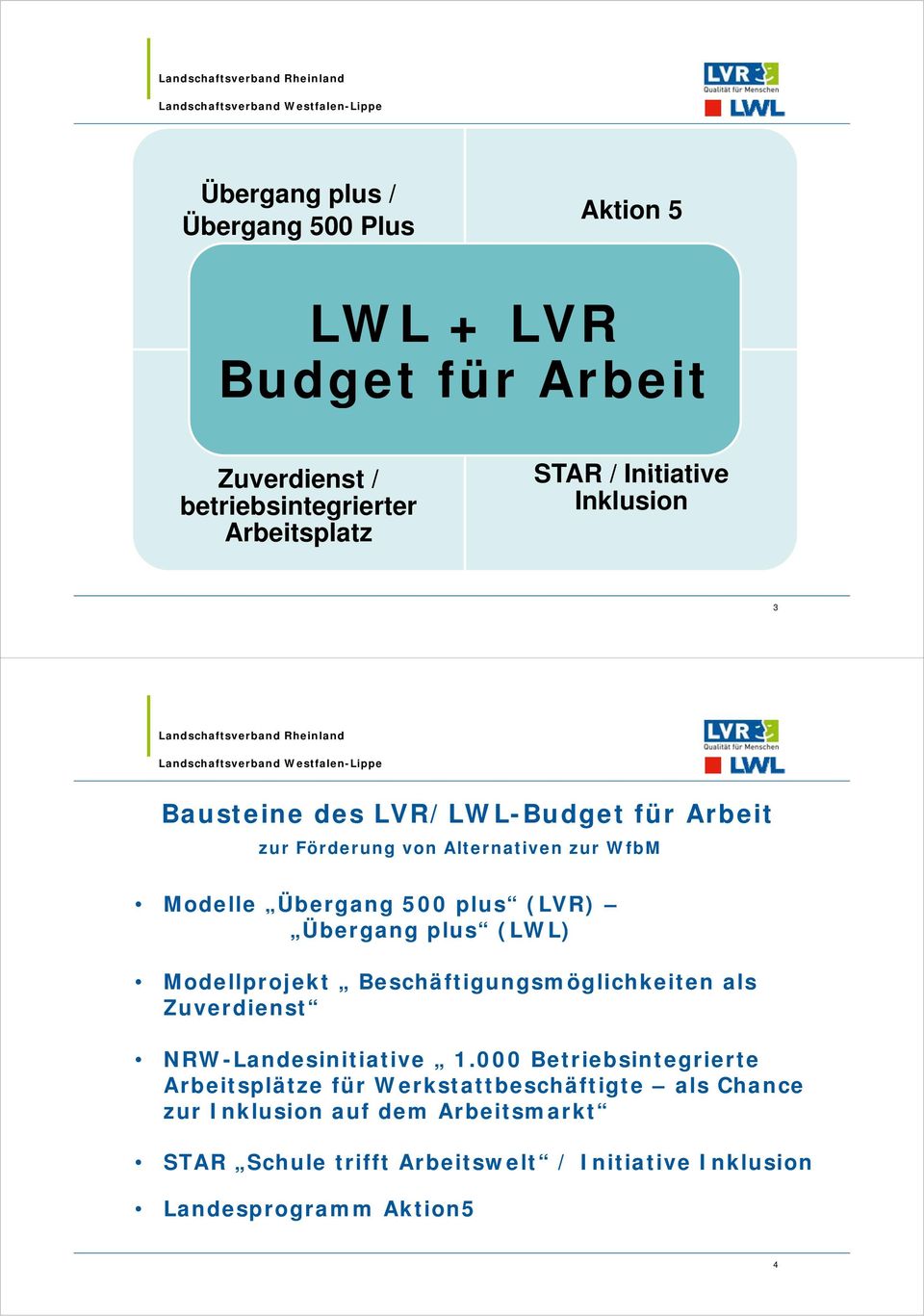 plus (LWL) Modellprojekt Beschäftigungsmöglichkeiten als Zuverdienst NRW-Landesinitiative 1.