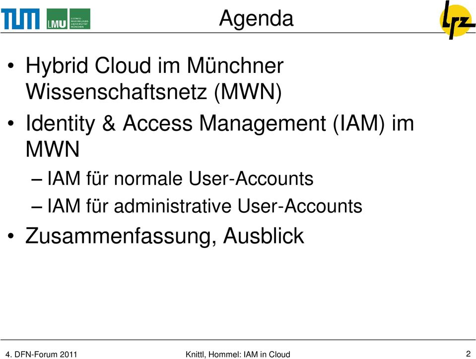 User-Accounts IAM für administrative User-Accounts