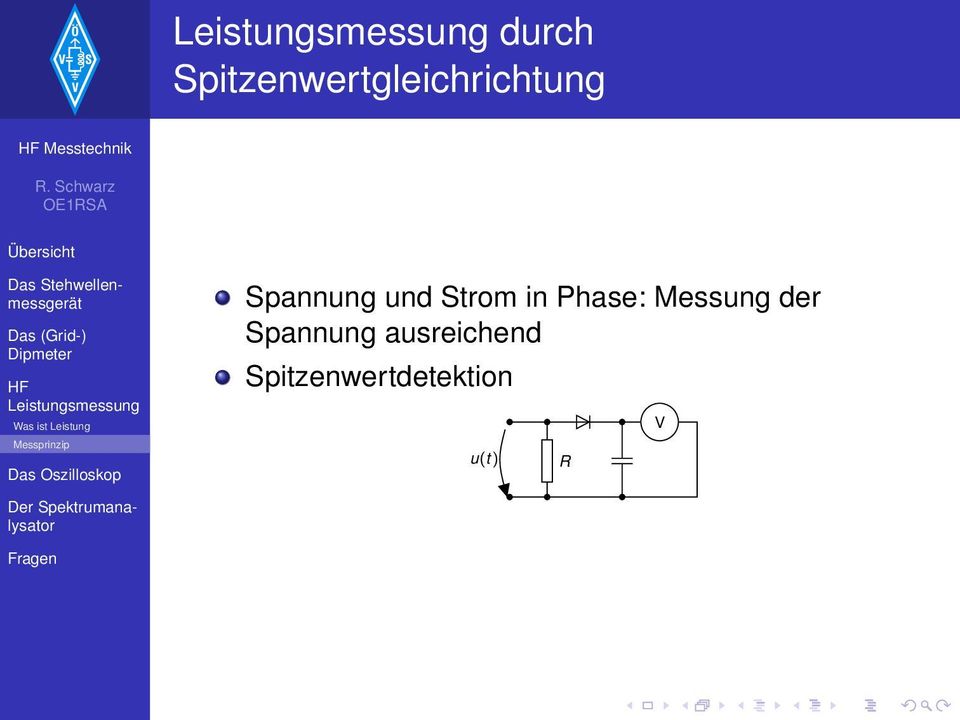 Strom in Phase: Messung der Spannung