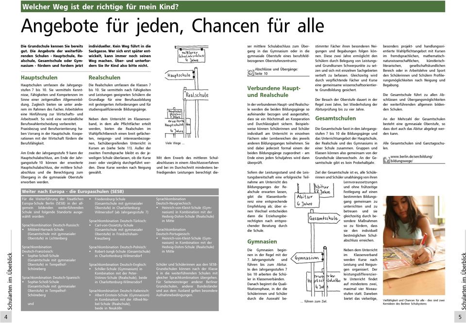 Sie vermitteln Kenntnisse, Fähigkeiten und Kompetenzen im Sinne einer zeitgemäßen Allgemeinbildung.