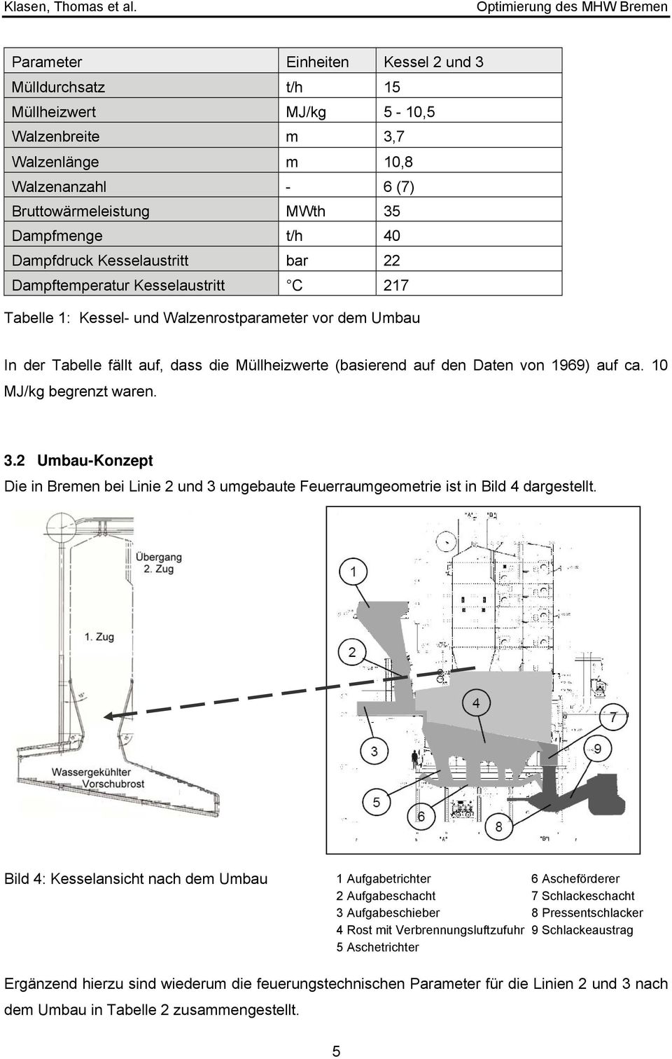 auf ca. 10 MJ/kg begrenzt waren. 3.2 Umbau-Konzept Die in Bremen bei Linie 2 und 3 umgebaute Feuerraumgeometrie ist in Bild 4 dargestellt.