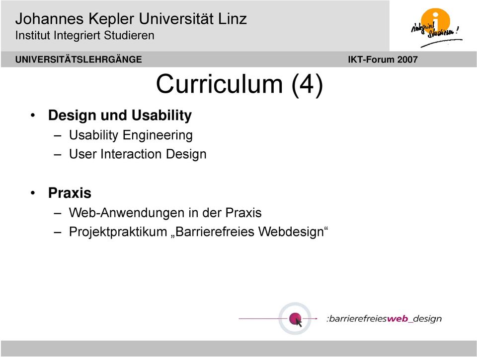 Curriculum (4) Praxis Web-Anwendungen