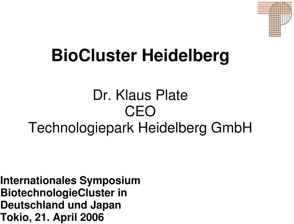 Heidelberg GmbH Internationales Symposium
