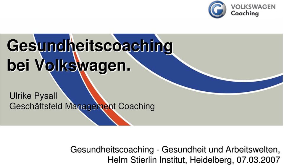 Coaching Gesundheitscoaching - Gesundheit und