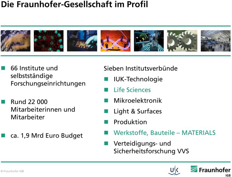 1,9 Mrd Euro Budget Sieben Institutsverbünde IUK-Technologie Life Sciences