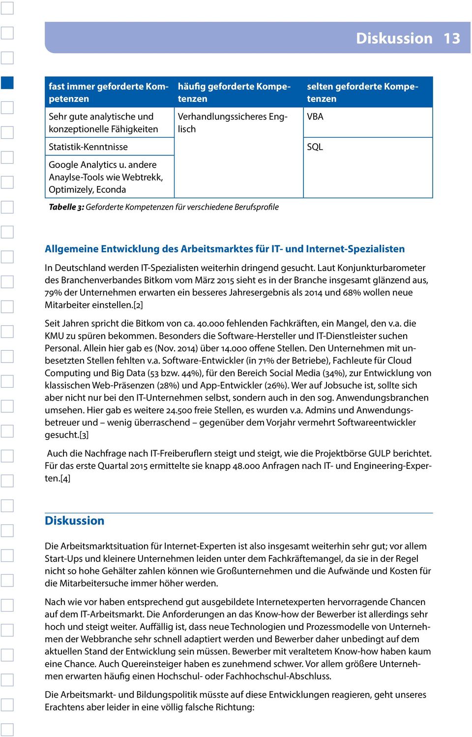 Kompetenzen VBA SQL Allgemeine Entwicklung des Arbeitsmarktes für IT- und Internet-Spezialisten In Deutschland werden IT-Spezialisten weiterhin dringend gesucht.