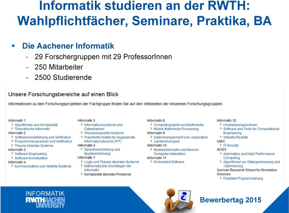 Die Aachener Informatik - 29 Forschergruppen