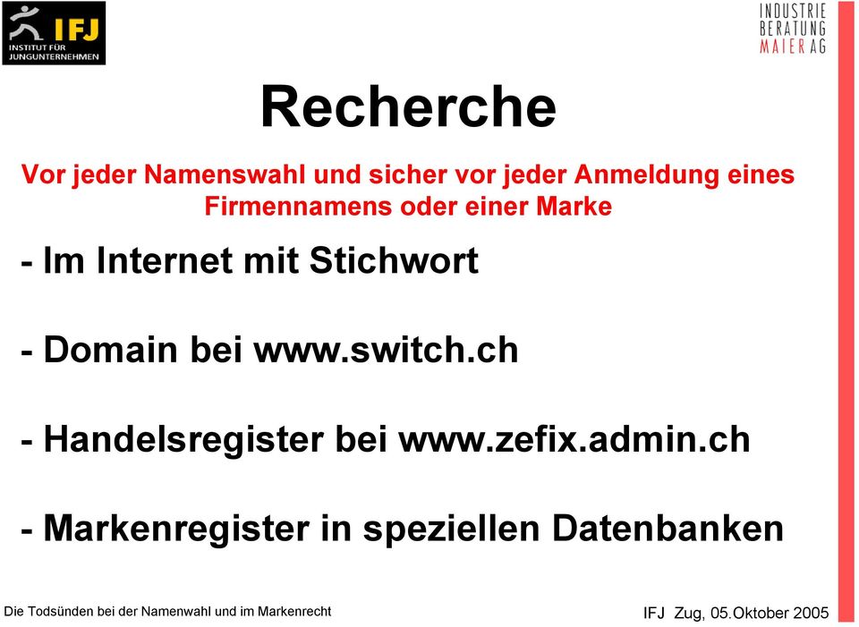 Internet mit Stichwort - Domain bei www.switch.