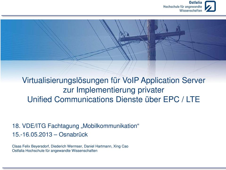 VDE/ITG Fachtagung Mobilkommunikation 15.-16.05.