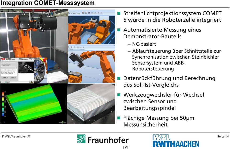 Synchronisation zwischen Steinbichler Sensorsystem und ABB- Robotersteuerung Datenrückführung und Berechnung des