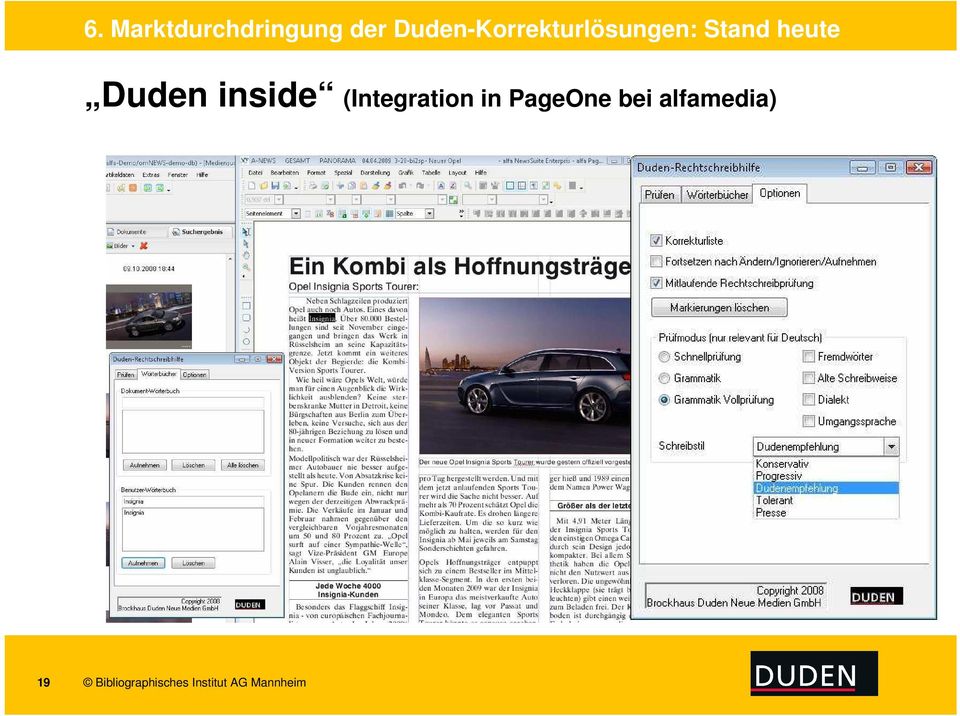 Duden inside (Integration in PageOne