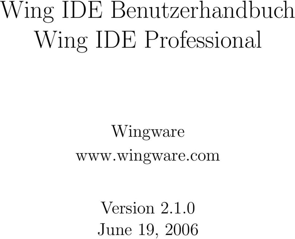 Wingware www.wingware.