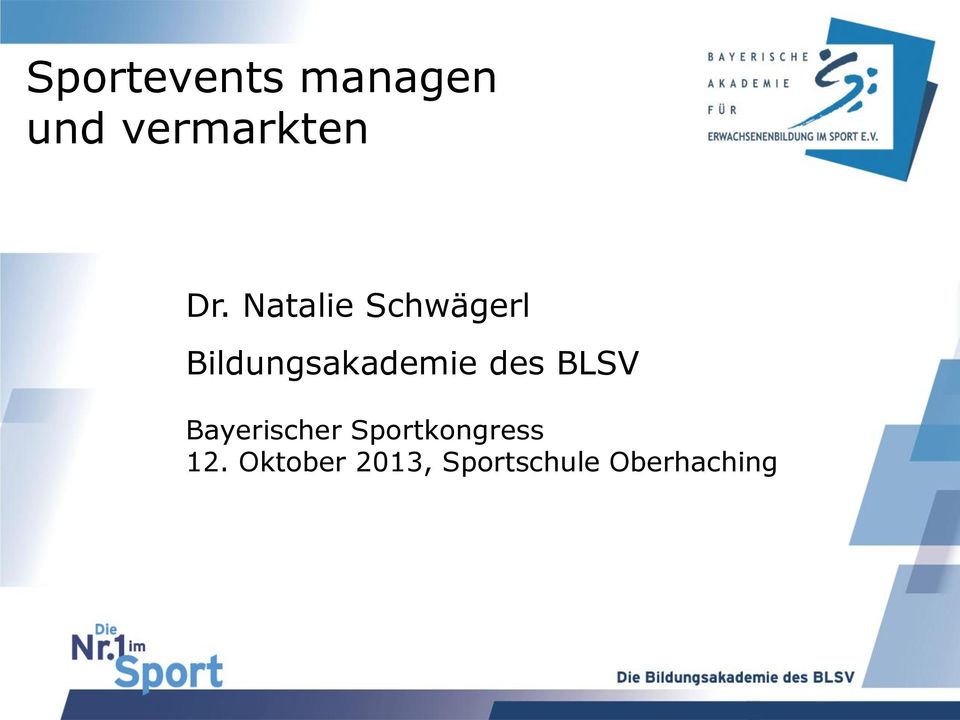 des BLSV Bayerischer Sportkongress 12.