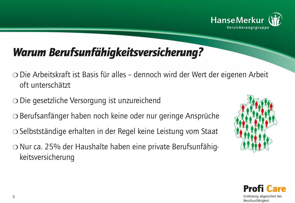 unterschätzt Die gesetzliche Versorgung ist unzureichend Berufsanfänger haben noch keine oder