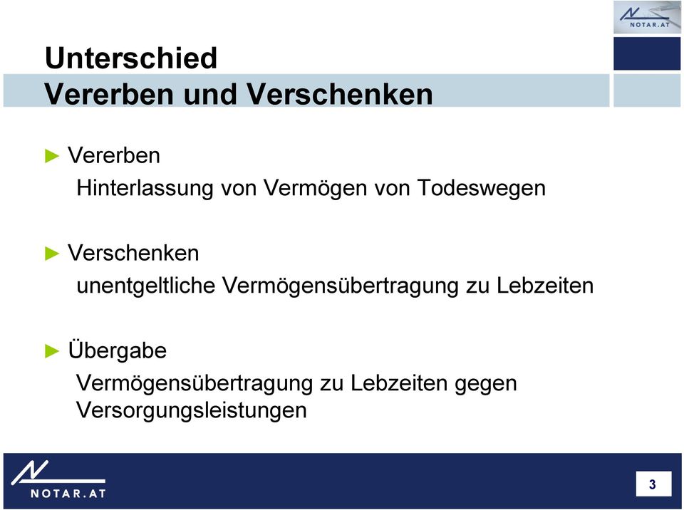 unentgeltliche Vermögensübertragung zu Lebzeiten