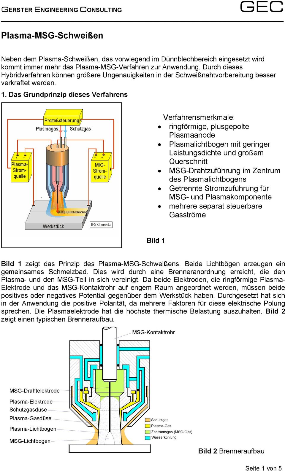 Das Grundprinzip dieses Verfahrens Verfahrensmerkmale: ringförmige, plusgepolte Plasmaanode Plasmalichtbogen mit geringer Leistungsdichte und großem Querschnitt MSG-Drahtzuführung im Zentrum des