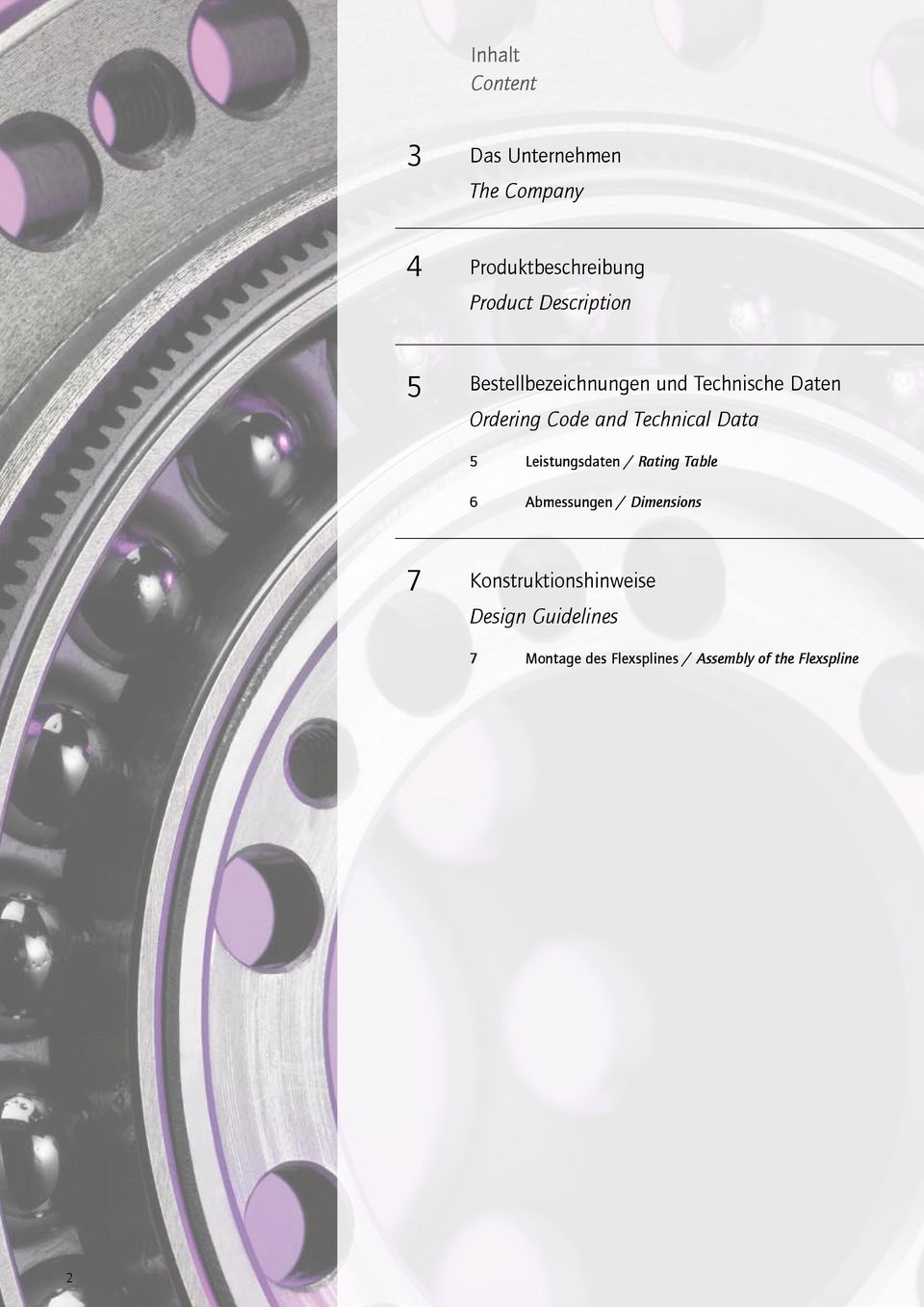 Technical Data 5 Leistungsdaten / Rating Table 6 Abmessungen / Dimensions 7