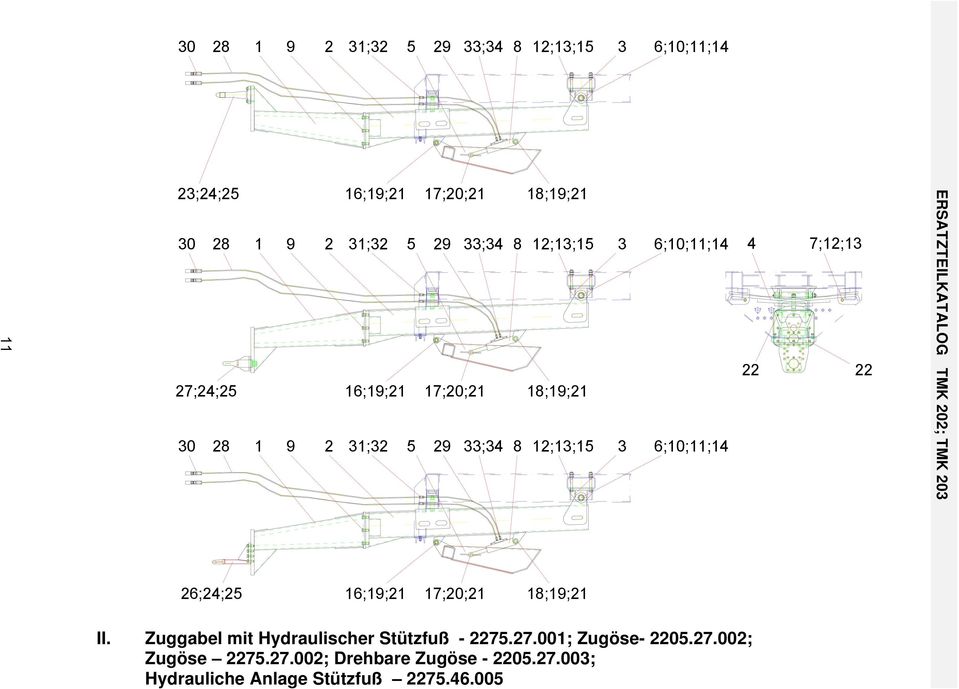 ERSATZTEILKATALOG TMK 202; TMK 203 26;24;25 6;9;2 7;20;2 8;9;2 II.