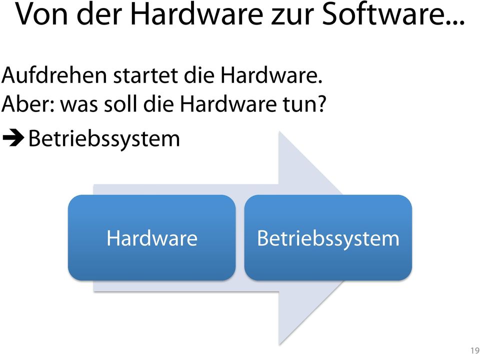 Aber: was soll die Hardware tun?
