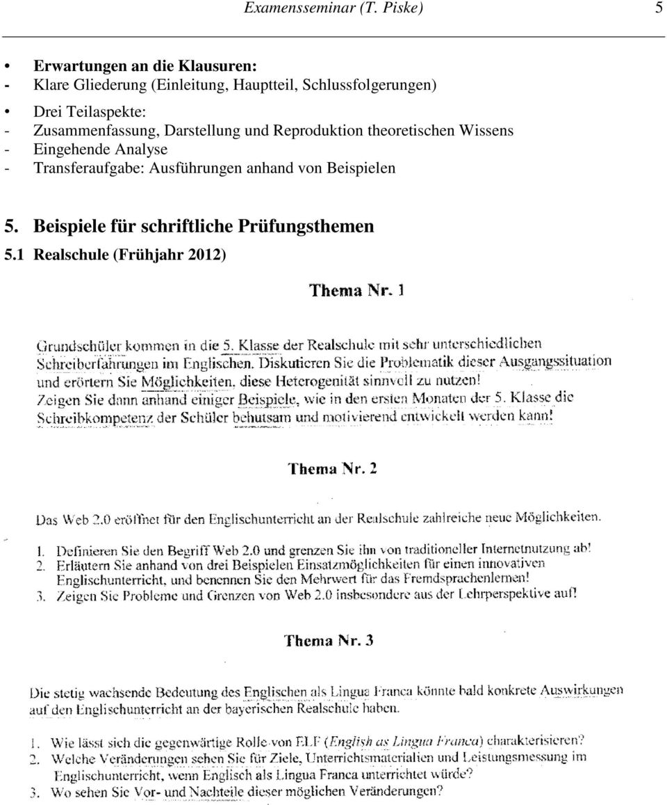 Schlussfolgerungen) Drei Teilaspekte: - Zusammenfassung, Darstellung und Reproduktion