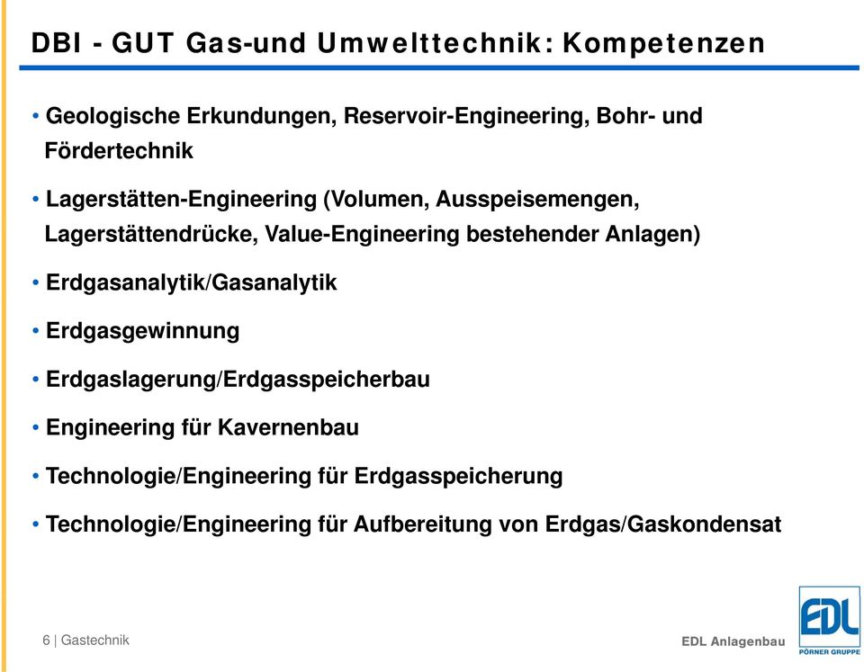 Anlagen) Erdgasanalytik/Gasanalytik Erdgasgewinnung Ed Erdgaslagerung/Erdgasspeicherbau /Ed Engineering für