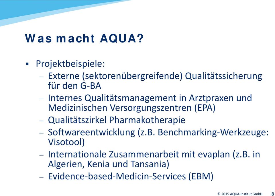 Qualitätsmanagement in Arztpraxen und Medizinischen Versorgungszentren (EPA) Qualitätszirkel