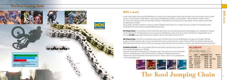 Wir waren von Anfang an einer der führenden Anbieter im BMX-Bereich und heute sind unsere Ketten an den meisten neuen BMX- Komplettbikes zu finden.