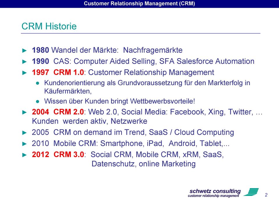 Wettbewerbsvorteile! 2004 CRM 2.0: Web 2.