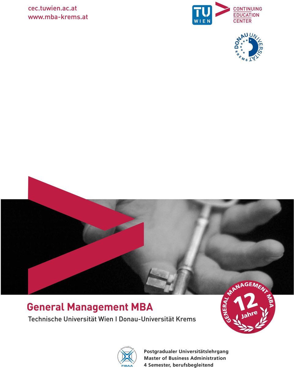 Donau-Universität Krems Jahre GENERAL MANAGEMENT MBA 12