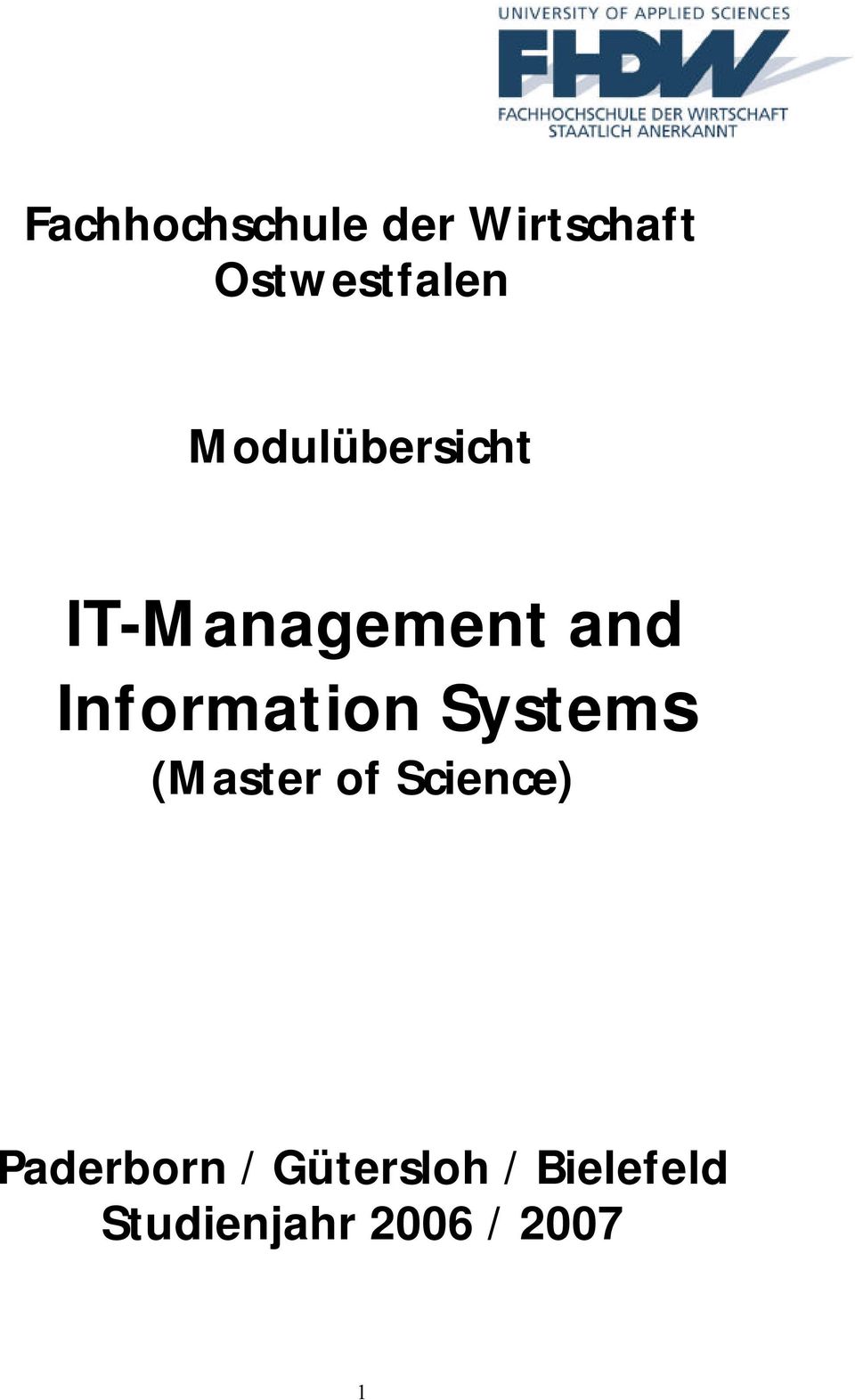 Information Systems (Master of Science)
