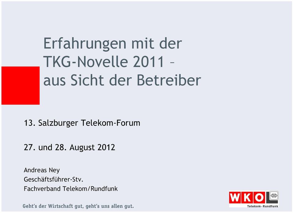 Salzburger Telekom-Forum 27. und 28.