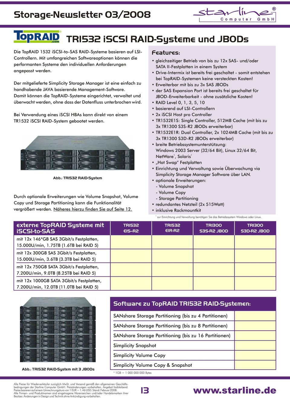 Der mitgelieferte Simplicity Storage Manager ist eine einfach zu handhabende JAVA basierende Management-Software.