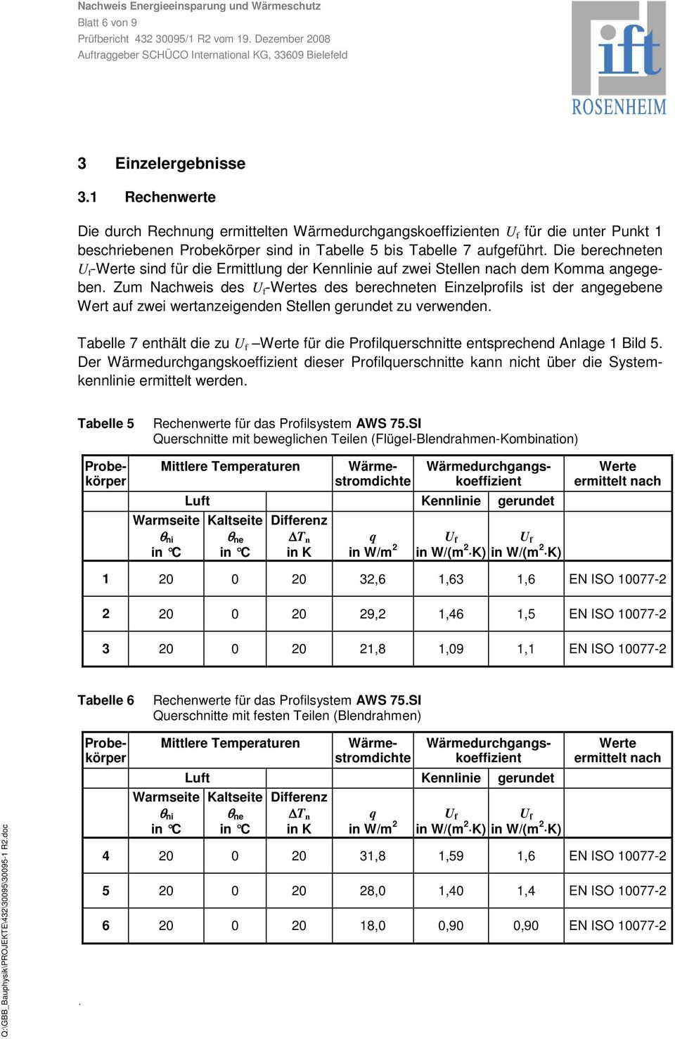 Die berechneten U f -Werte sind für die Ermittlung der Kennlinie auf zwei Stellen nach dem Komma angegeben.