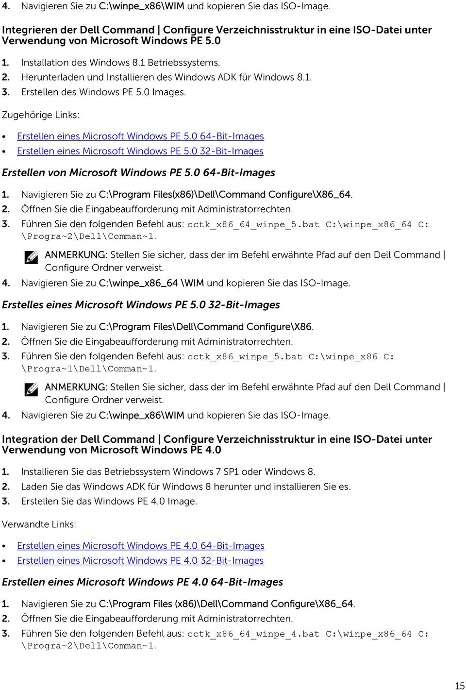 Zugehörige Links: Erstellen eines Microsoft Windows PE 5.0 64-Bit-Images Erstellen eines Microsoft Windows PE 5.0 32-Bit-Images Erstellen von Microsoft Windows PE 5.0 64-Bit-Images 1.