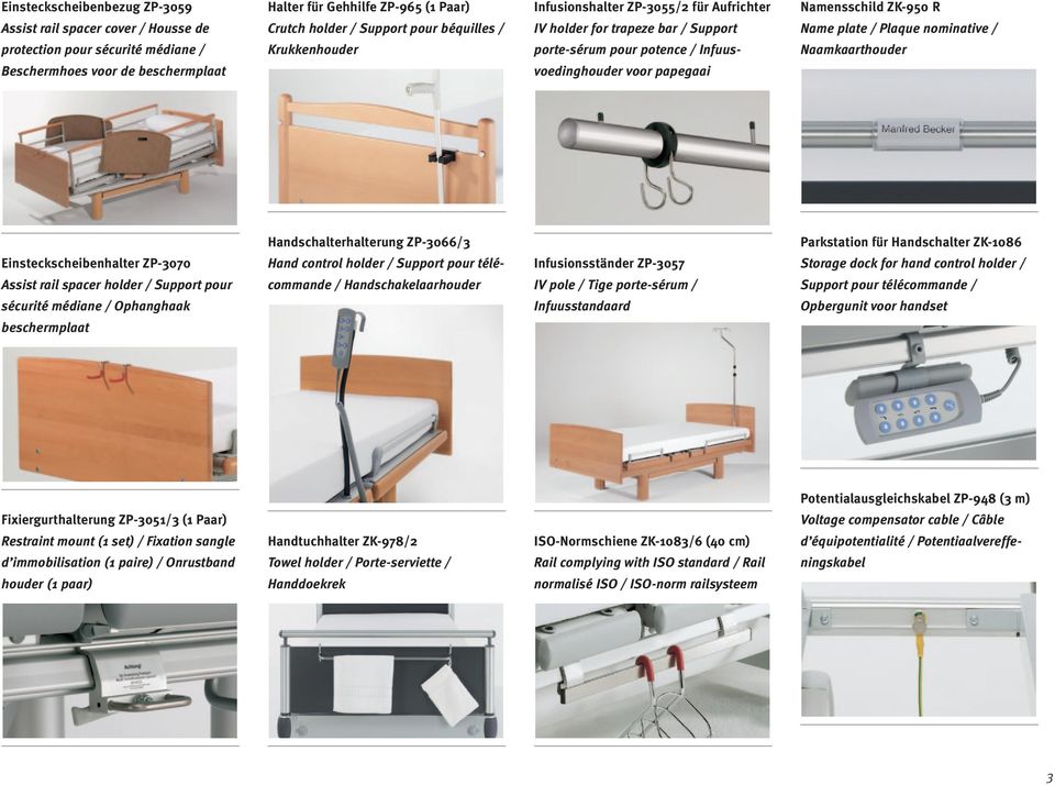 plate / Plaque nominative / Naamkaarthouder Einsteckscheibenhalter ZP-3070 Assist rail spacer holder / Support pour sécurité médiane / Ophanghaak beschermplaat Handschalterhalterung ZP-3066/3 Hand