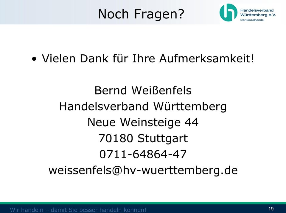 Bernd Weißenfels Handelsverband Württemberg