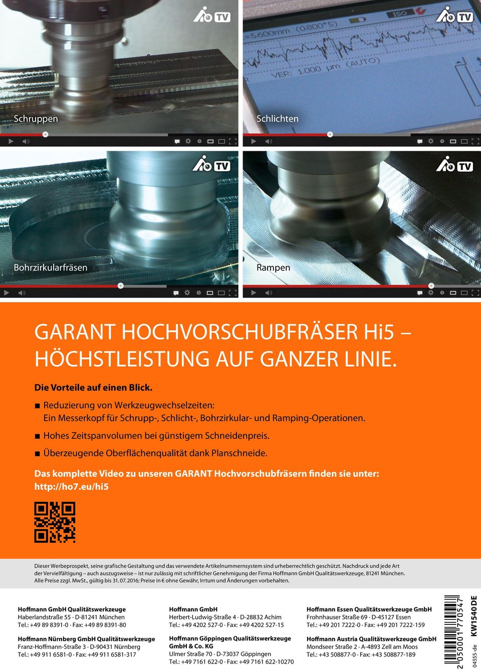 Überzeugende Oberflächenqualität dank Planschneide. Das komplette Video zu unseren GARANT Hochvorschubfräsern finden sie unter: http://ho7.