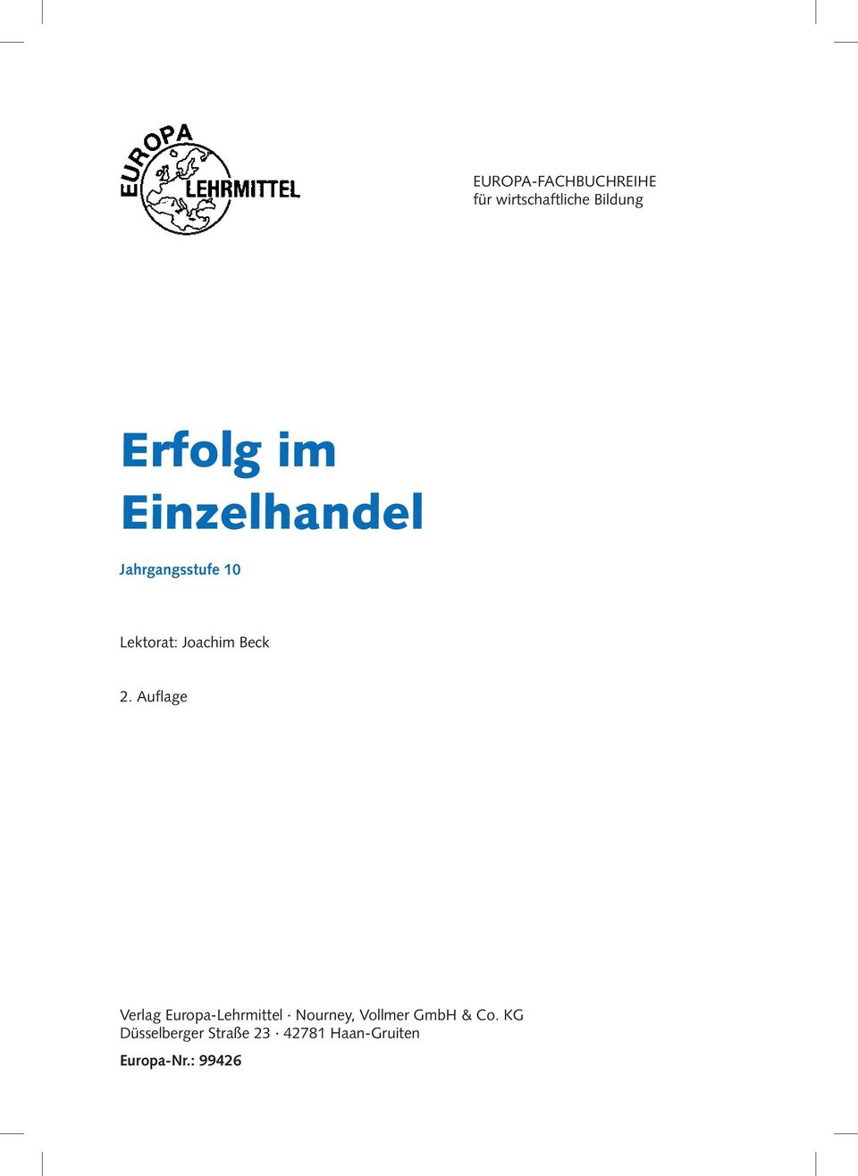 Auflage Verlag Europa-Lehrmittel Nourney, Vollmer GmbH & Co.