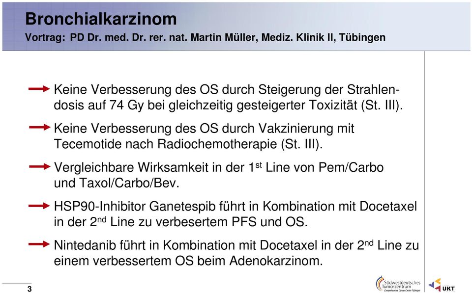 Keine Verbesserung des OS durch Vakzinierung mit Tecemotide nach Radiochemotherapie (St. III).