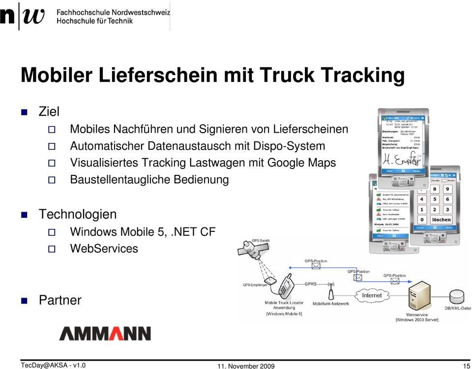 Visualisiertes Tracking Lastwagen mit Google Maps Baustellentaugliche