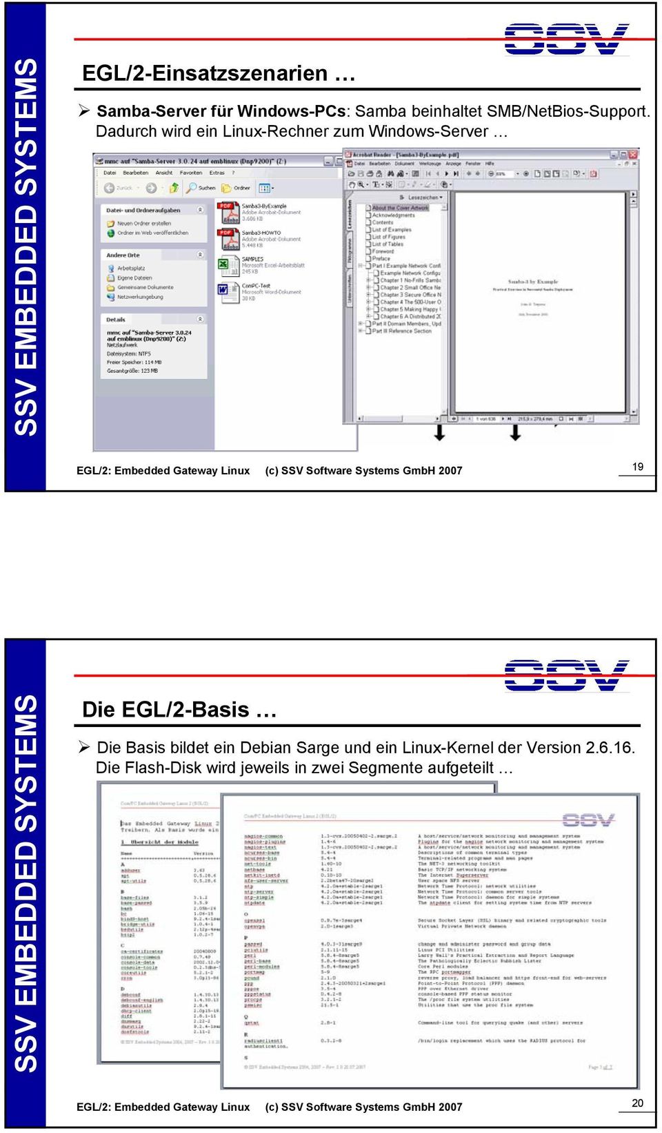 EGL/2-Basis Die Basis bildet ein Debian Sarge und ein Linux-Kernel