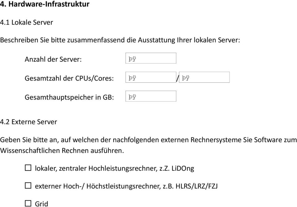 Gesamtzahl der CPUs/Cores: / Gesamthauptspeicher in GB: 4.