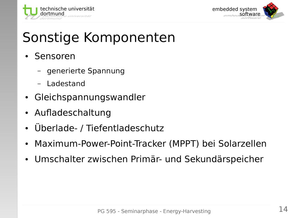 Tiefentladeschutz Maximum-Power-Point-Tracker (MPPT) bei Solarzellen