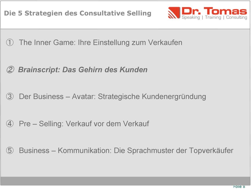 Business Avatar: Strategische Kundenergründung Pre Selling: Verkauf