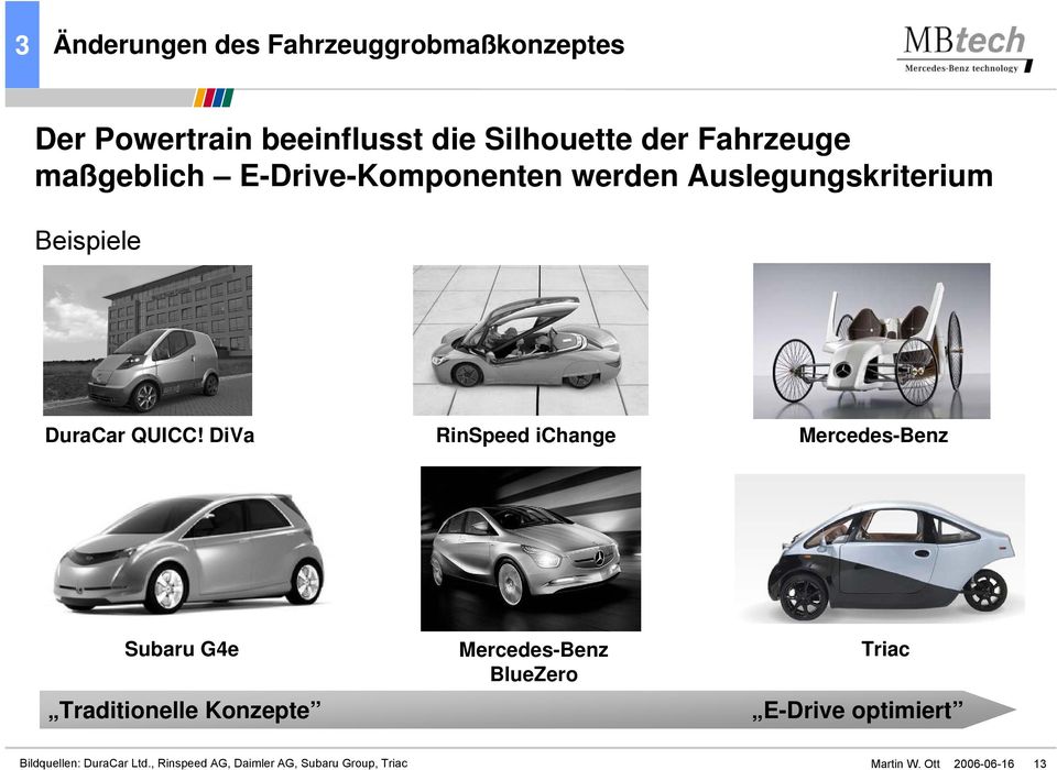 DiVa RinSpeed ichange Mercedes-Benz Subaru G4e Traditionelle Konzepte Mercedes-Benz BlueZero Triac