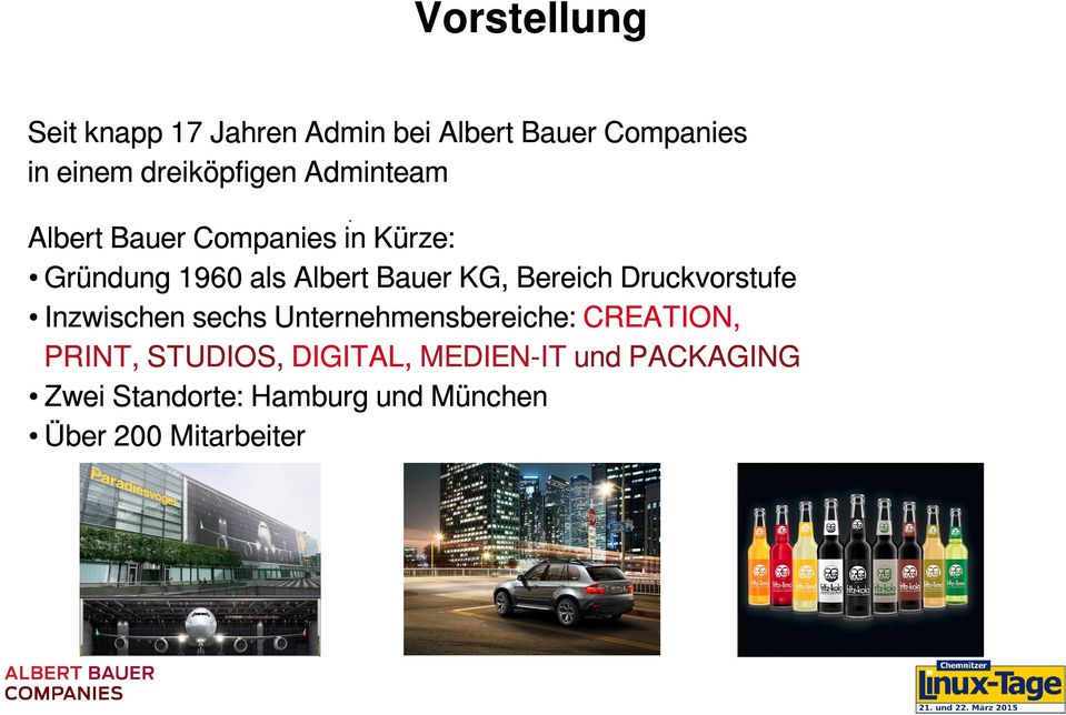 Bauer KG, Bereich Druckvorstufe Inzwischen sechs Unternehmensbereiche: CREATION,