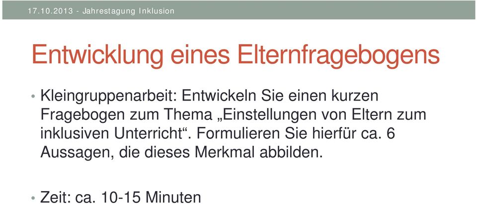 von Eltern zum inklusiven Unterricht.