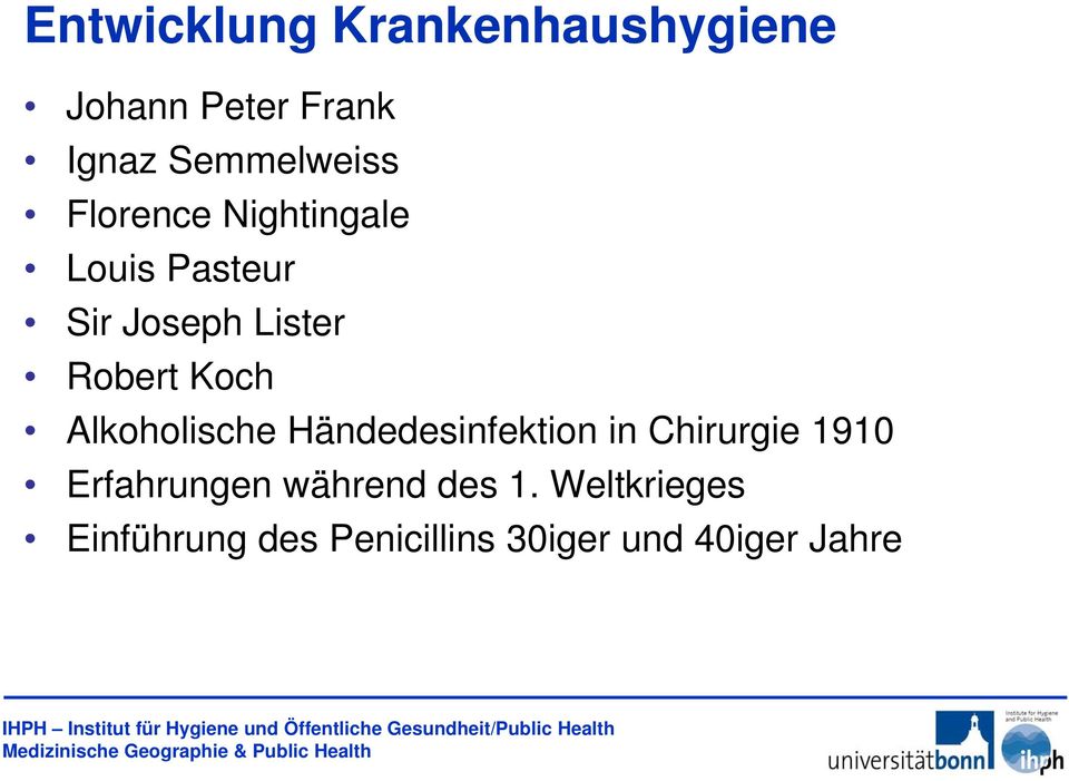 Alkoholische Händedesinfektion in Chirurgie 1910 Ef Erfahrungen