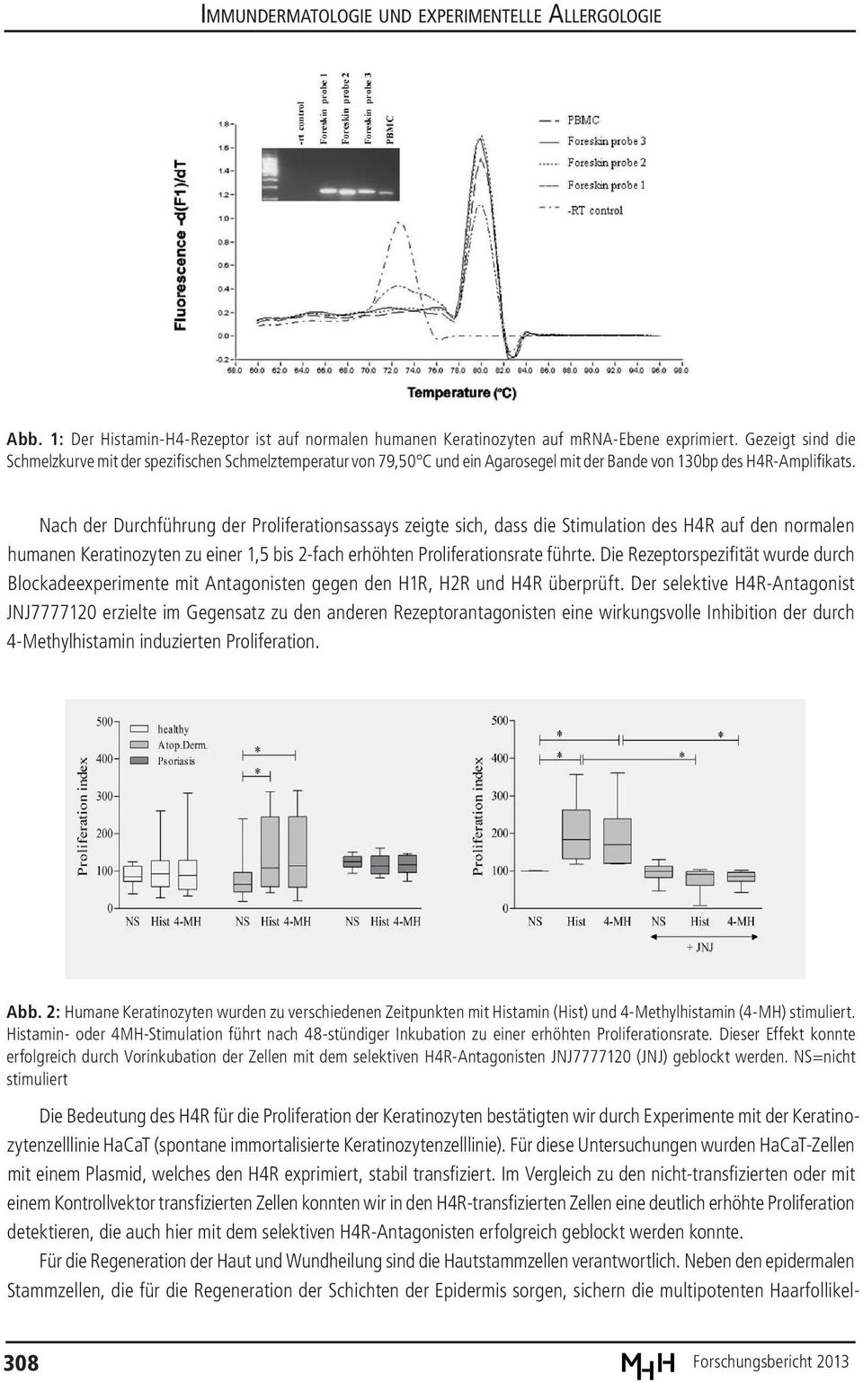 Nach der Durchführung der Proliferationsassays zeigte sich, dass die Stimulation des H4R auf den normalen humanen Keratinozyten zu einer 1,5 bis 2-fach erhöhten Proliferationsrate führte.